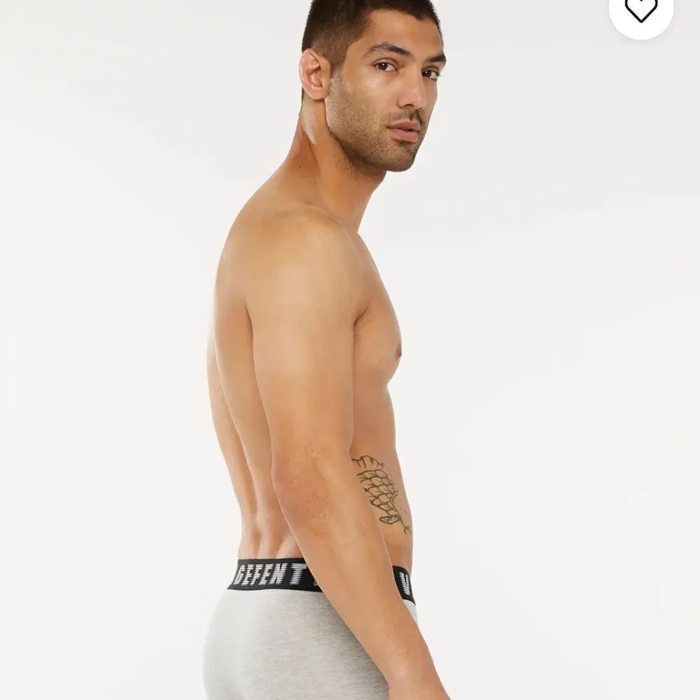 Savage X Fenty Boxer Briefs With Matte Logo Waistband Platinum Grey M NWT IN PKG